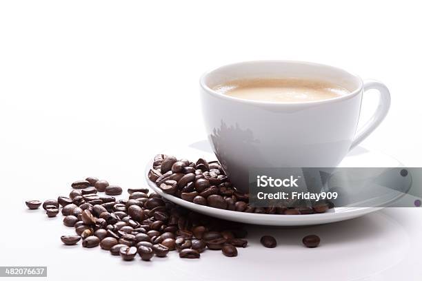 Cup Of Coffee With Beans Stock Photo - Download Image Now - Bean, Coffee Cup, Coffee - Drink