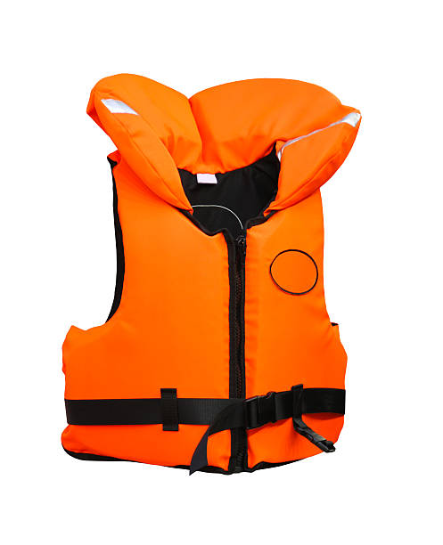Life vest Florescent orange lifevest isolated included clipping path life jacket stock pictures, royalty-free photos & images