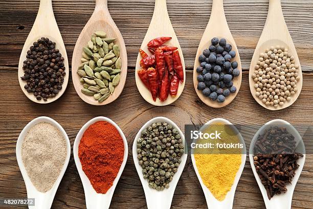 Aromatic Spices Stock Photo - Download Image Now - 2015, Backgrounds, Black Color