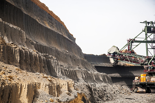 Huge mining hole at Waihi gold mine in New Zealand