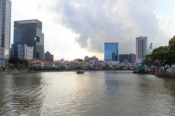 istock Ship at boat quay in Singapore 482080126