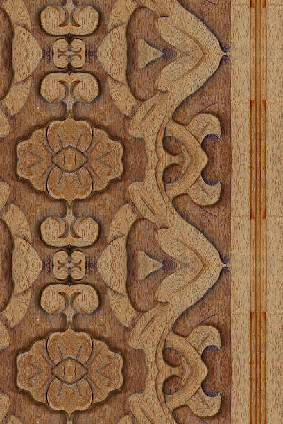 istock Carved wood wall close 482087654