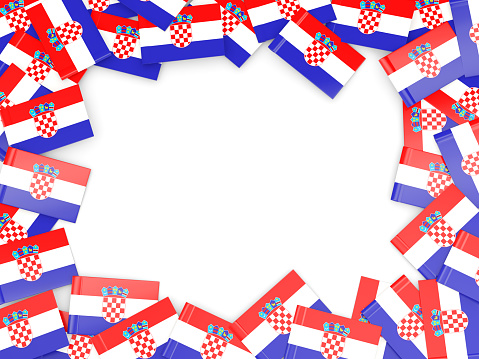 Frame with flag of croatia isolated on white