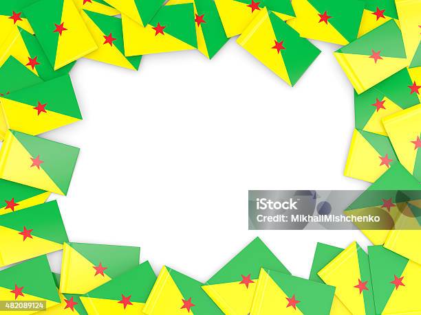 Frame With Flag Of French Guiana Stock Photo - Download Image Now - 2015, Border - Frame, Cut Out