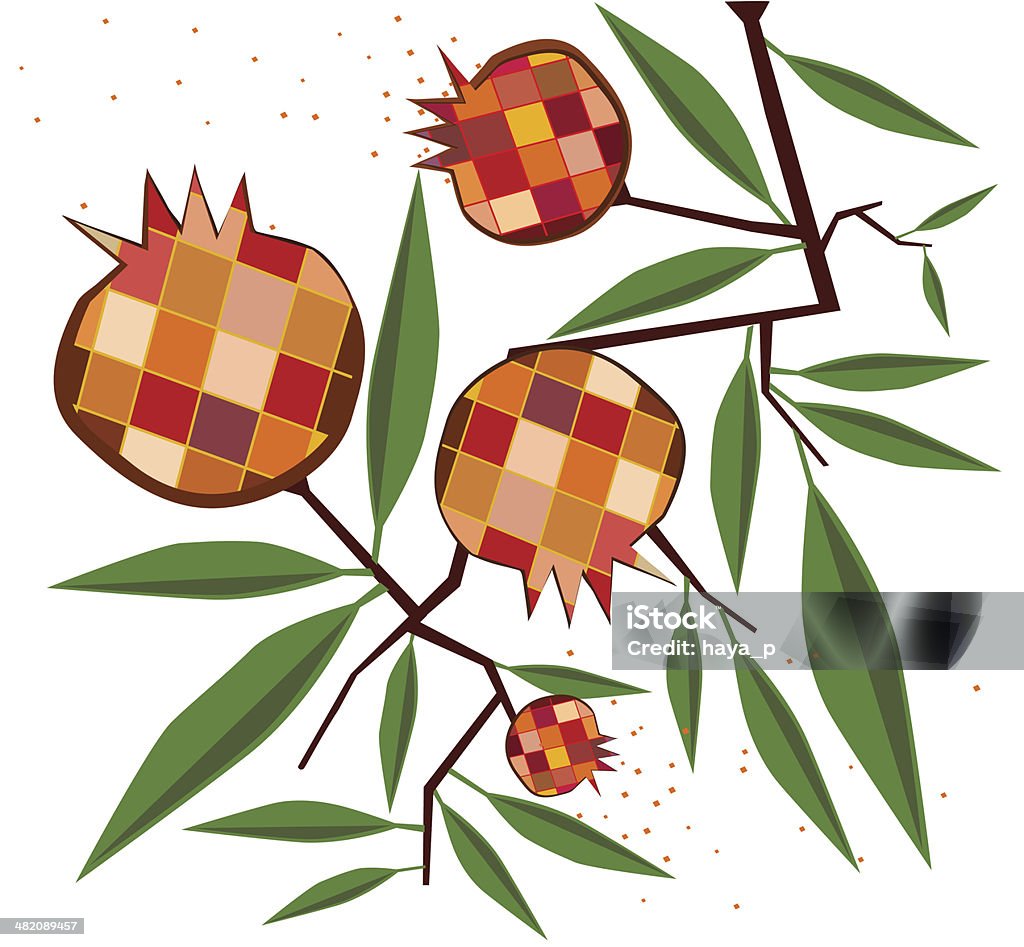 Pomegranates sur la succursale - clipart vectoriel de Aliment libre de droits