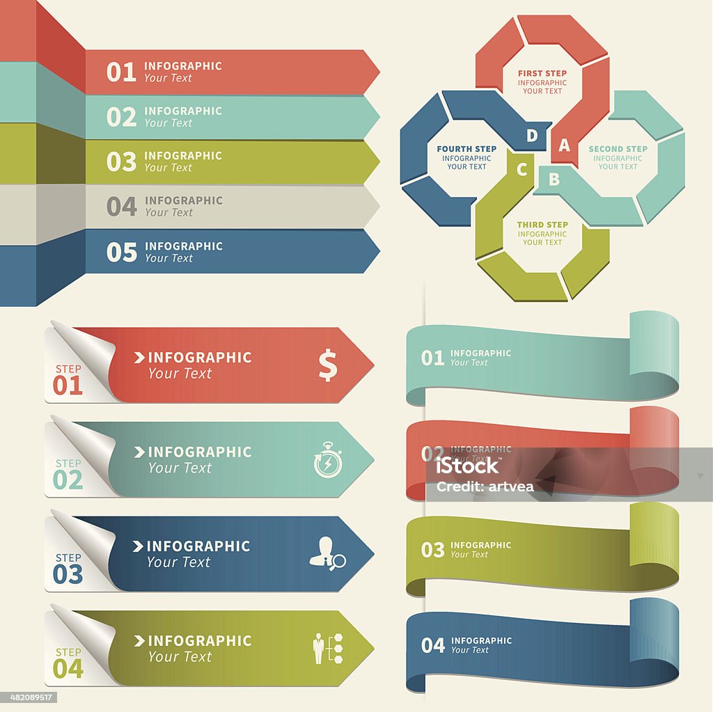 Vektor-illustration von Daten Infografiken - Lizenzfrei Papierstück Vektorgrafik