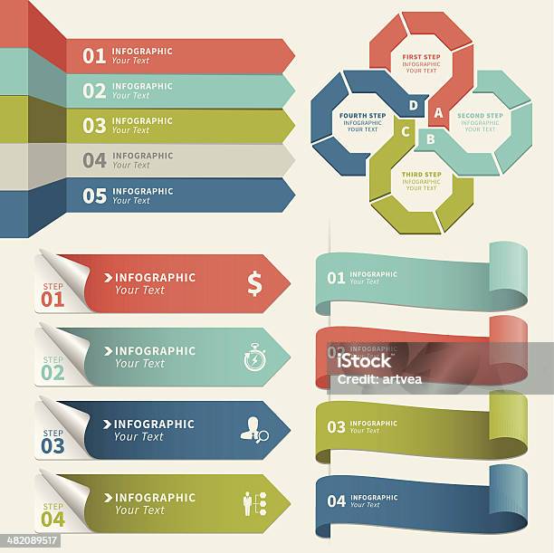 Vektorillustration Von Daten Infografiken Stock Vektor Art und mehr Bilder von Papierstück - Papierstück, Zahl, Abzeichen