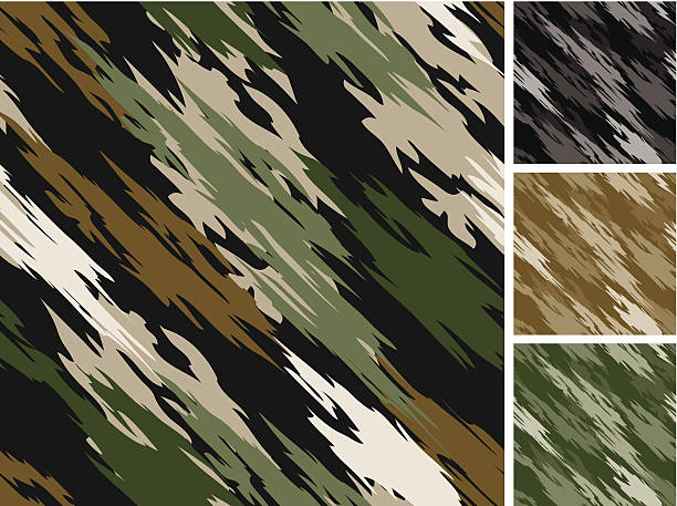 Tiger Stripe Camo Pattern Seamless vector art illustration