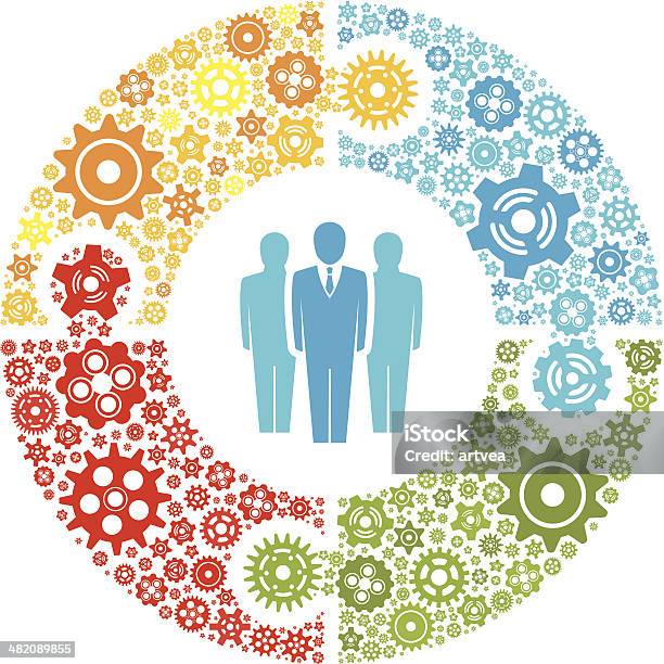 Ilustración de Puzzle Concepto De y más Vectores Libres de Derechos de Rueda dentada - Rueda dentada, Asociación, Azul