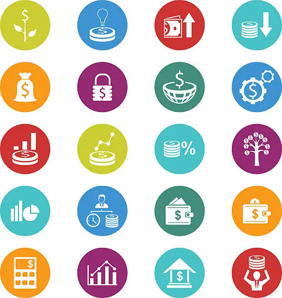 Vector illustration of Finance Icons