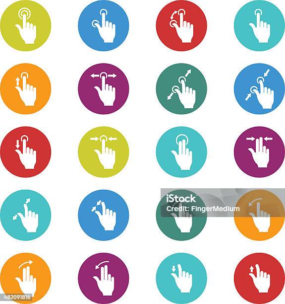 Touch Screen Gesture Collection Stock Illustration - Download Image Now - Slide - Play Equipment, Sliding, 2015