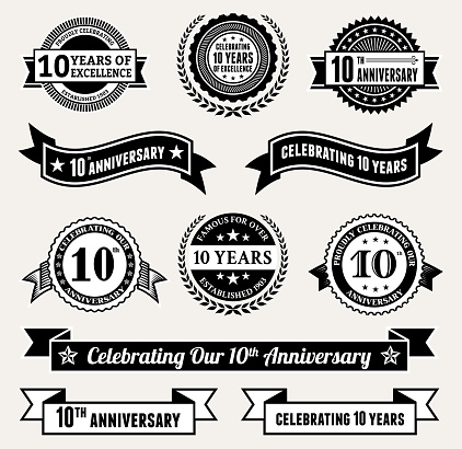 Anniversary Badge Collection Black and White Set