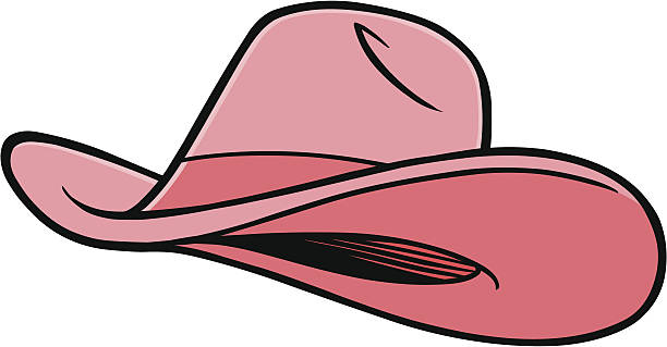 여자 카우보이 모자 - pink hat stock illustrations