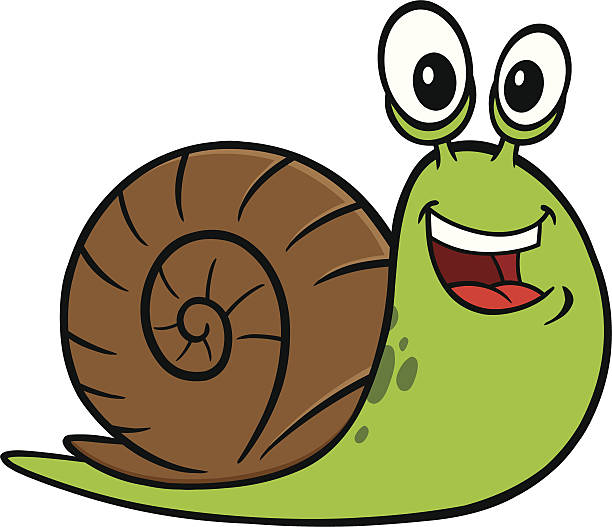 садовая улитка george - vector animal snail slug stock illustrations