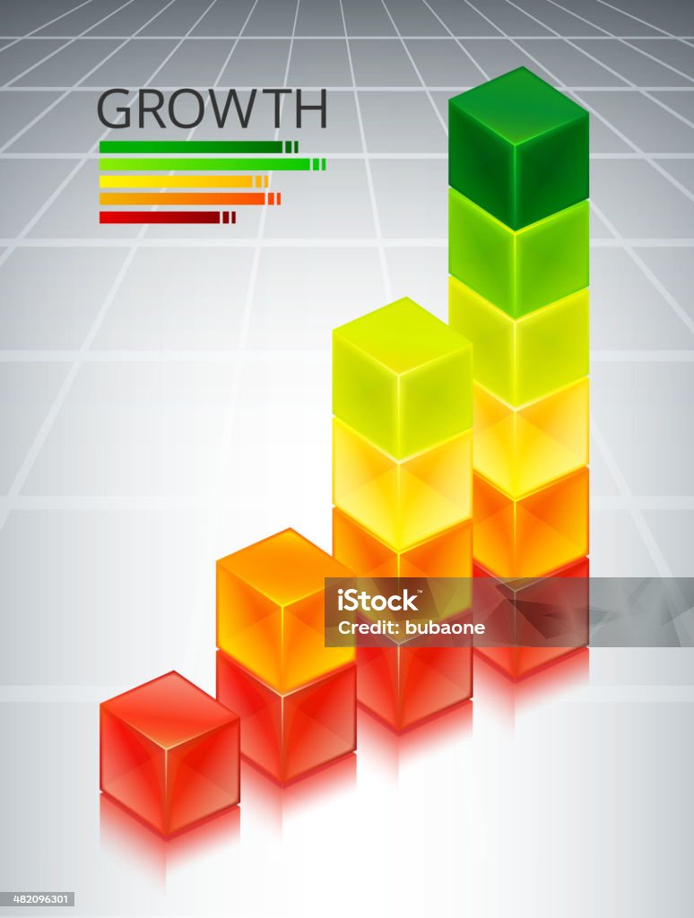 Рост кубики на индивидуальные бизнес фон - Векторная графика Бизнес роялти-фри