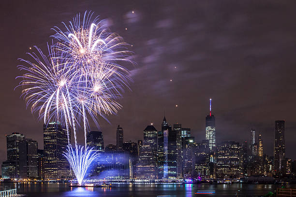 istock Independence Day With Fireworks in New York City 482097030