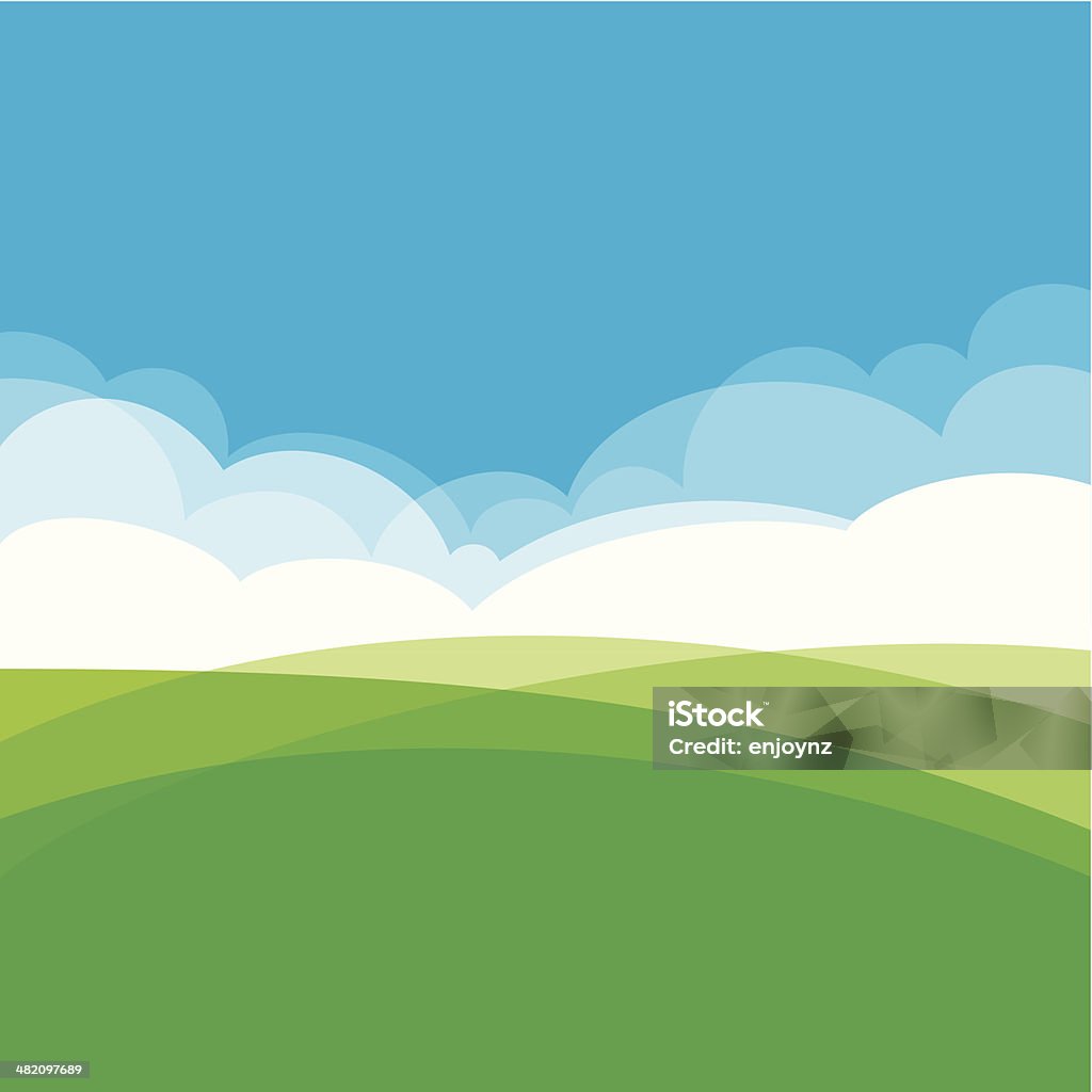 Landscape design background Summer landscape design showing hills, clouds and sky.  EPS10 file using transparencies Grass stock vector