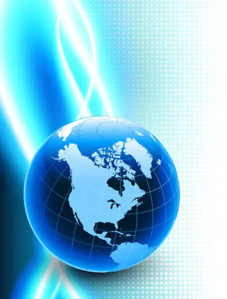 Vector illustration of Globe on Internet Communication Background