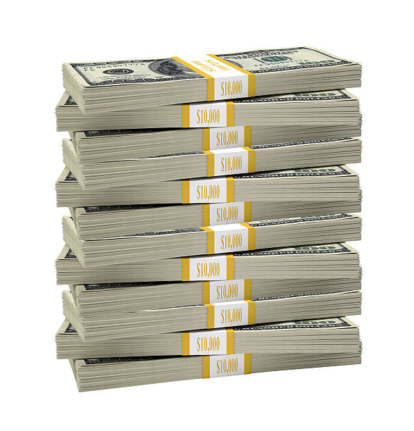 Big stack of dollar Big stack of dollar on isolated white background stack stock pictures, royalty-free photos & images