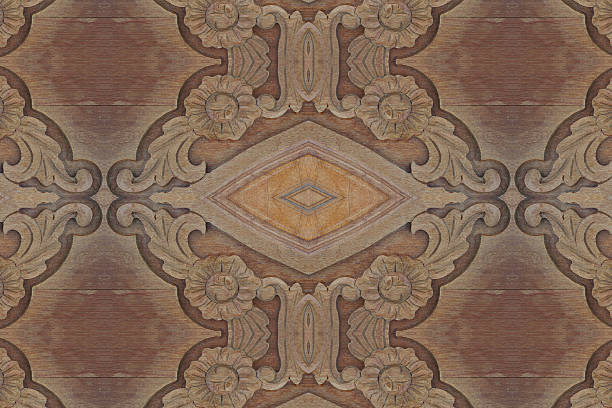 istock Carved wood wall close 482100940