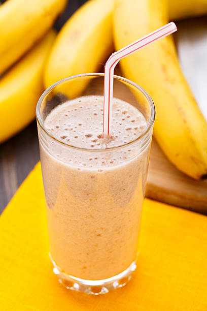 istock Glass of banana smoothie 482103073