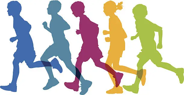 Vector illustration of Kids Running