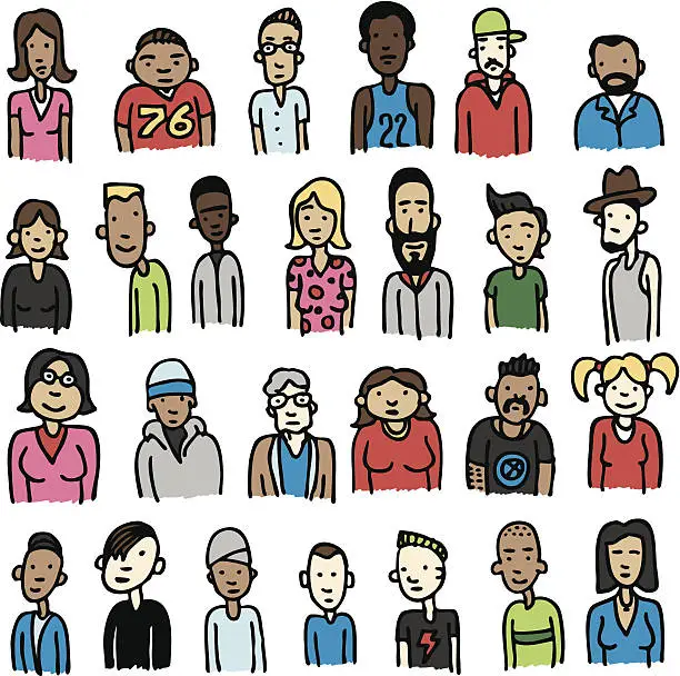 Vector illustration of Various people