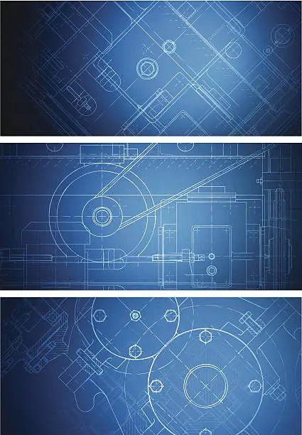 Vector illustration of Blueprint banners