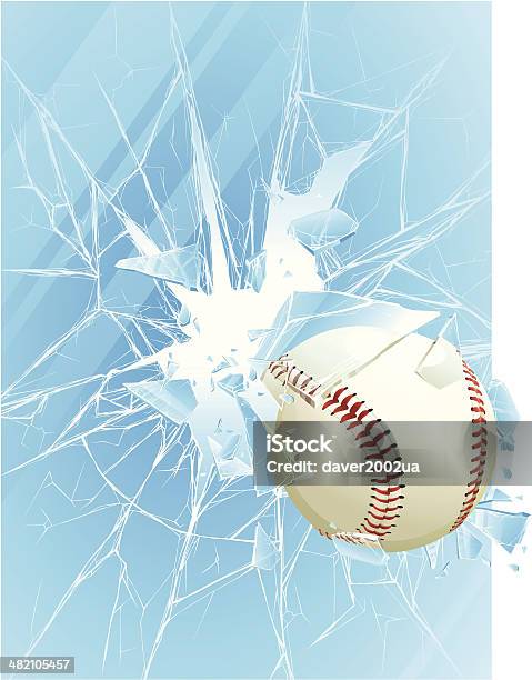 Ilustración de Bola De Béisbol Rotura De Vidrio y más Vectores Libres de Derechos de Béisbol - Béisbol, Cristal - Material, Pelota de béisbol