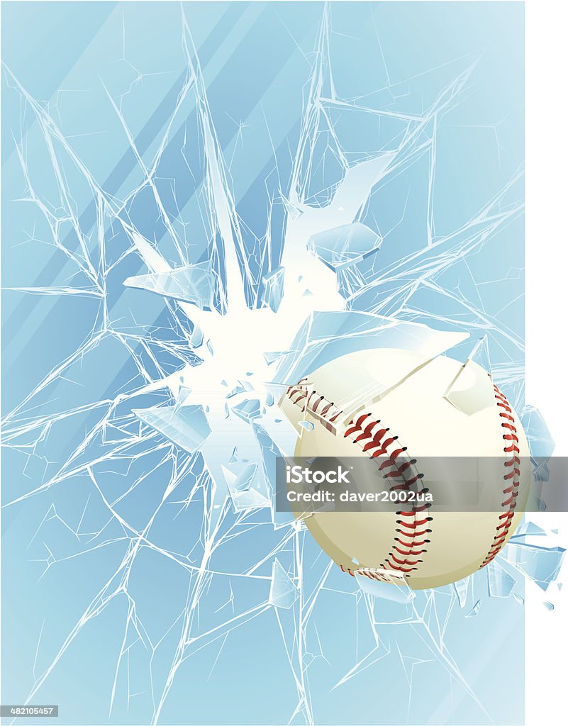 Balle de Baseball & Verre brisé - clipart vectoriel de Balle de baseball libre de droits