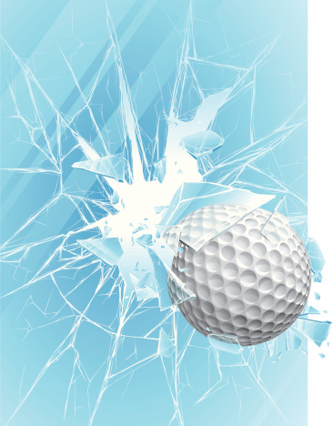Golf ball & broken glass