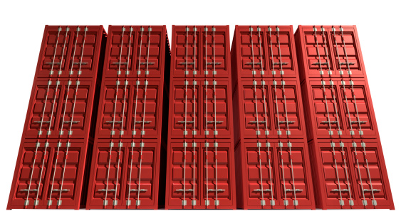 Shipping Container Red Stack Stock Photo - Download Image Now - Cargo ...
