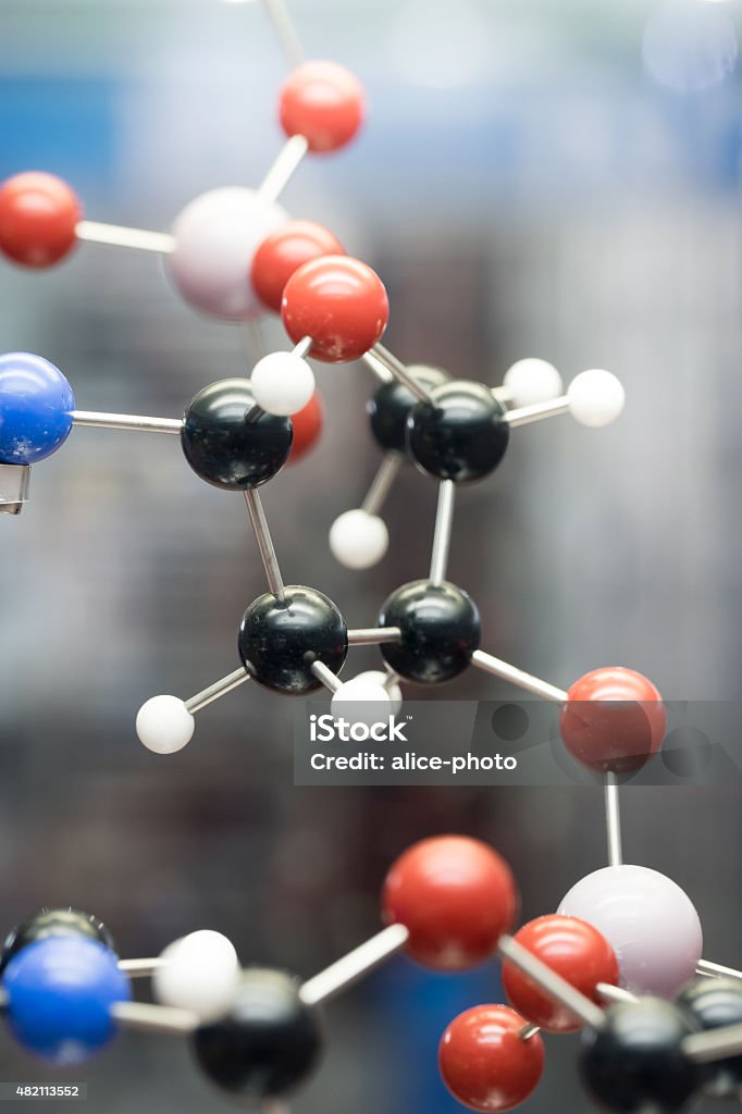 Dna Atom Model Simulation Molecular Dna And Atom Model In Science Research Lab Stock Photo ...