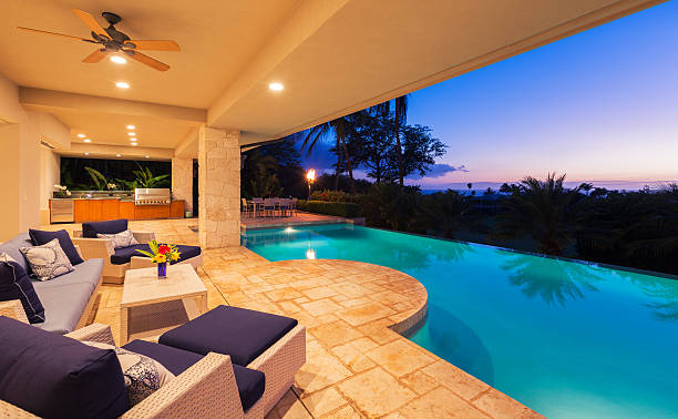 istock Luxury Home with Pool at Sunset 482114108