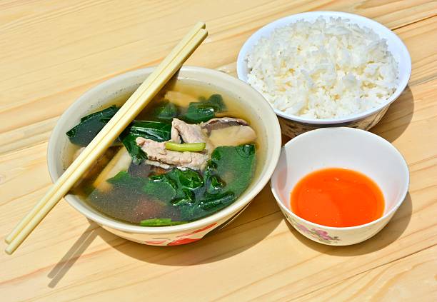 istock Vegetable and Pork Soup with Sour Sace and Rice 482114268