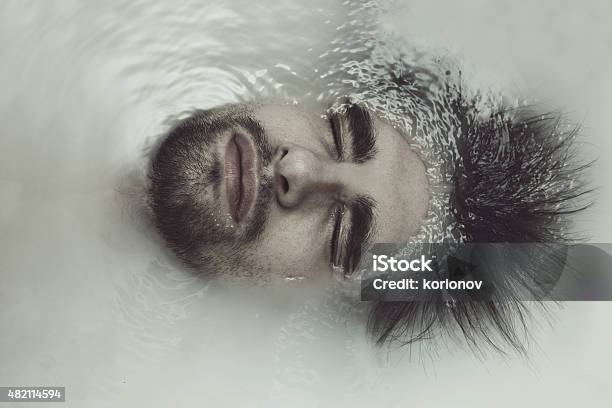 Young Handsome Man Taking A Bath Stock Photo - Download Image Now - 2015, Activity, Adult