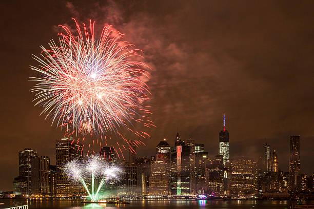 istock Independence Day With Fireworks in New York City 482118010