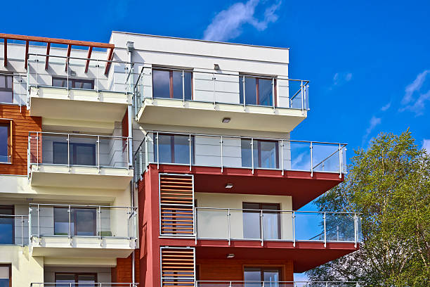 istock Modern holiday apartment building 482119671