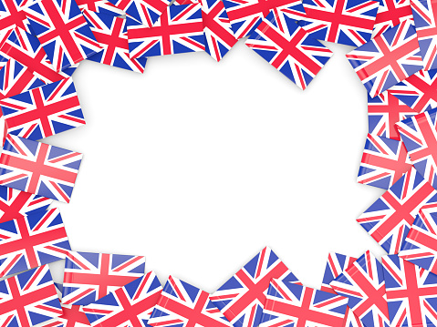 Frame with flag of united kingdom isolated on white