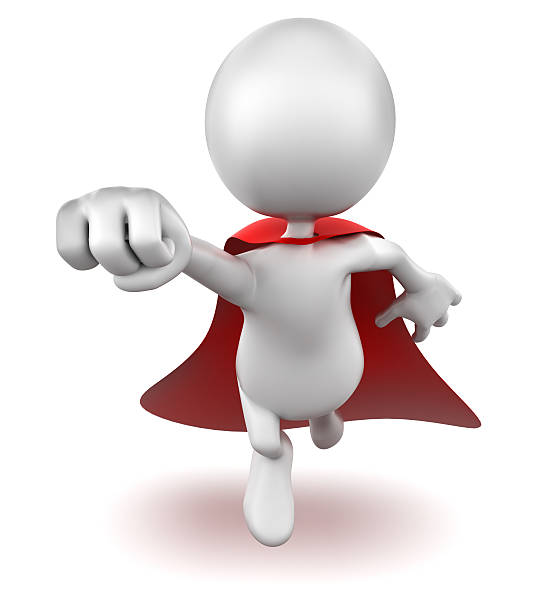 istock Flying superhero 3d Man, isolated w. clipping path 482121511