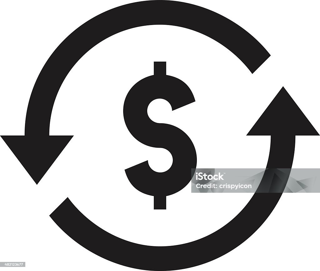 Icono de cambio de divisas - arte vectorial de Clip Art libre de derechos