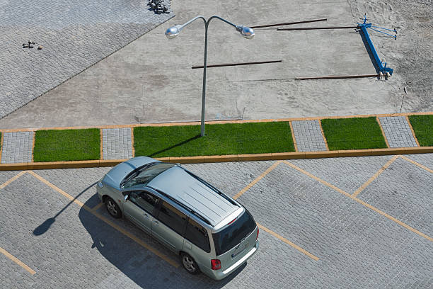 istock Pavement parking lot construction. View from above 482127562