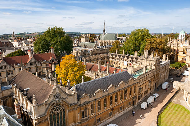 Above Oxford. England Oxford viewed from St Mary the Virgin Church. England exeter england stock pictures, royalty-free photos & images