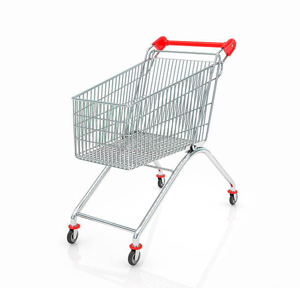 istock Shopping trolley isolated on white background 482131026