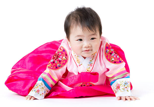 Korean Little girl crawling