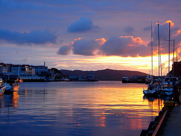 istock Bergen pier, fjords gateway, dramatic sunset - Norway, Nordic countries 482131346