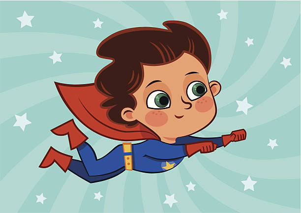 Superboy Flying Stock Illustration - Download Image Now - Cape - Garment,  Child, Elementary Student - iStock
