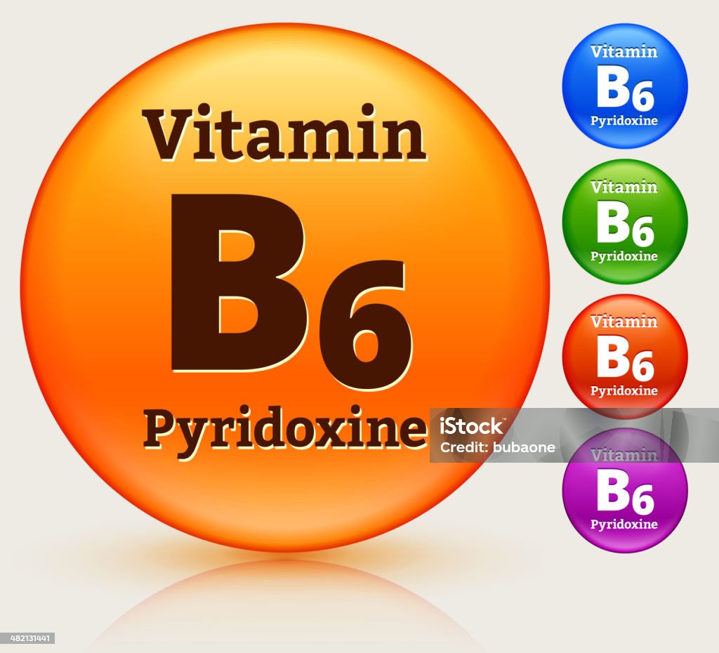 ビタミン B 6 、マルチカラー��のボタンセット - まぶしいのロイヤリティフリーベクトルアート