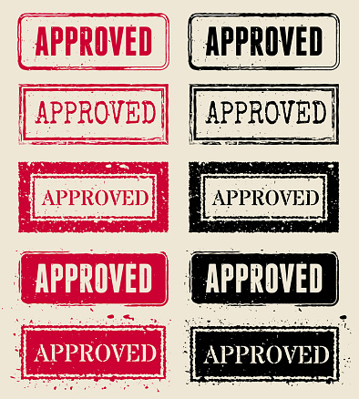 Approved Red and Black Rubber Stamps