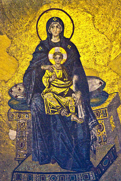 Virgin Mary and Child Christ Virgin Mary and Child Christ, The Apse Mosaic, Hagia Sophia, Istanbul, Turkey sistine madonna stock pictures, royalty-free photos & images